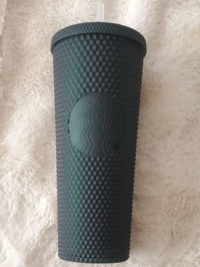 Starbucks 2022 Matte Green Studded Tumbler with Straw 24oz